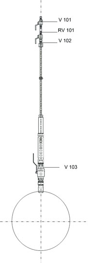 injection point in an installed and retracted state