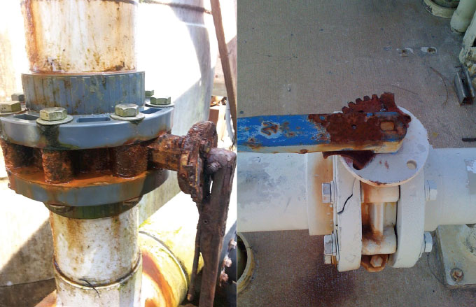 Rusting valves